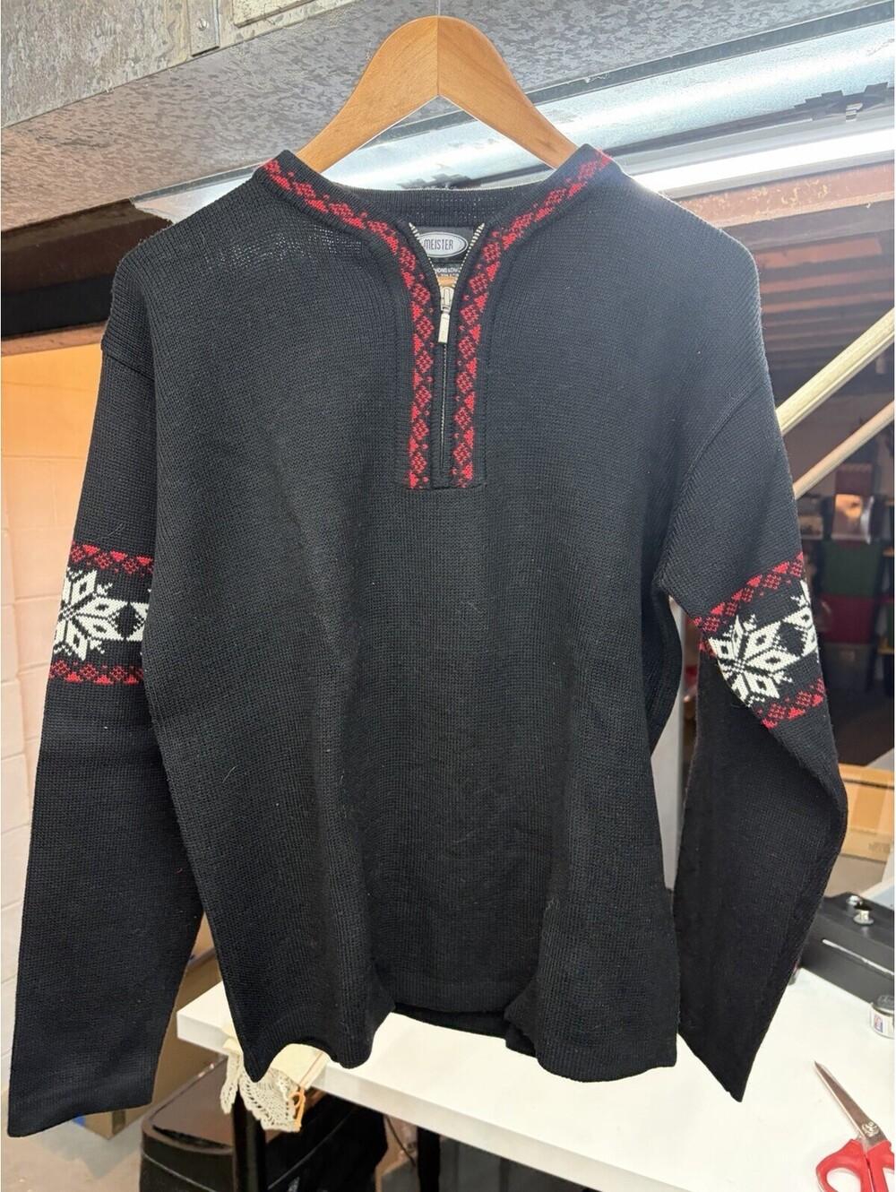 Vintage Meister Winter Sport Ski Sweater Women's 1/4 Zip